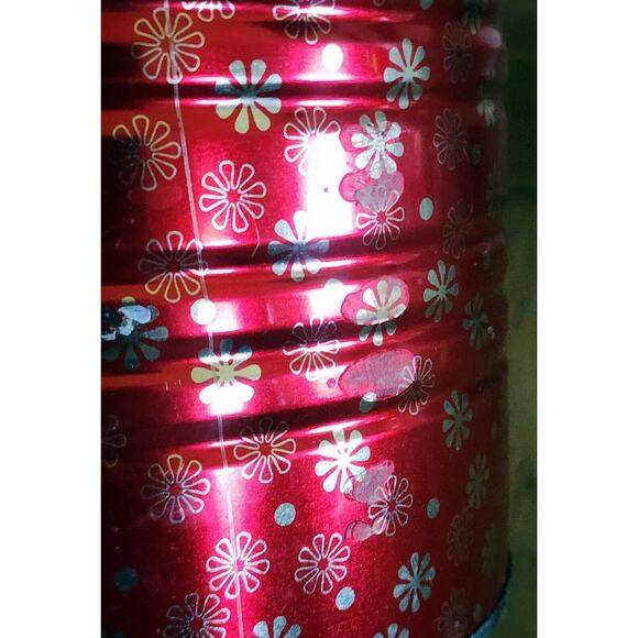 Vintage 7" Hills Brothers / Bros Coffee Can Red Atomic MCM Snowflakes W/ Lid - Picture 14 of 16